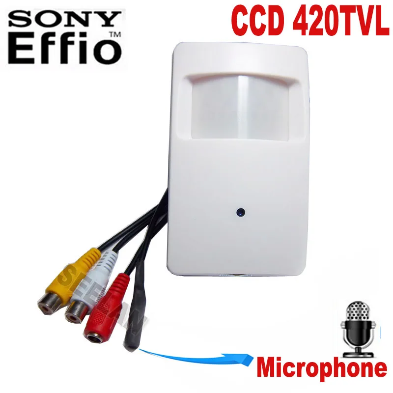 

HQCAM CCD 420TVL CCTV security Camera Color 960H Motion Detector PIR Indoor CCTV Mini PIR Style Surveillance Support microphone