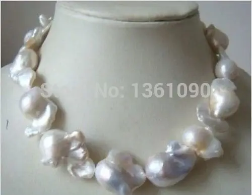 

N591 natural Australian south sea white pearl necklace 18inch NEW