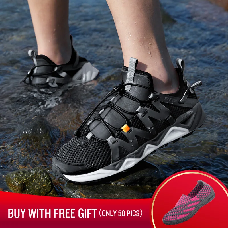راكس الرجال أكوا Upstreams الأحذية التجفيف السريع أحذية ماء Breathble أحذية مشي المضادة للانزلاق أحذية ماء خفيفة الوزن الصيد Shoes463