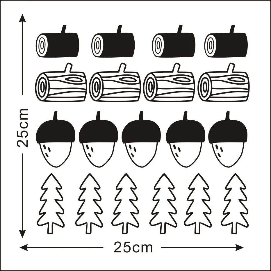 Наклейки на стену в скандинавском стиле с лесными животными для гостиной, домашний декор, дерево, художественные наклейки на стену, детская комната, декор на стену - Цвет: JD4668C0
