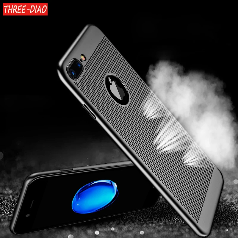 

Ultra Slim Phone Case For iPhone 6 6s 7 8 Plus Hollow Heat Dissipation Cases Hard PC For iPhone 5 5S SE Back Cover Coque