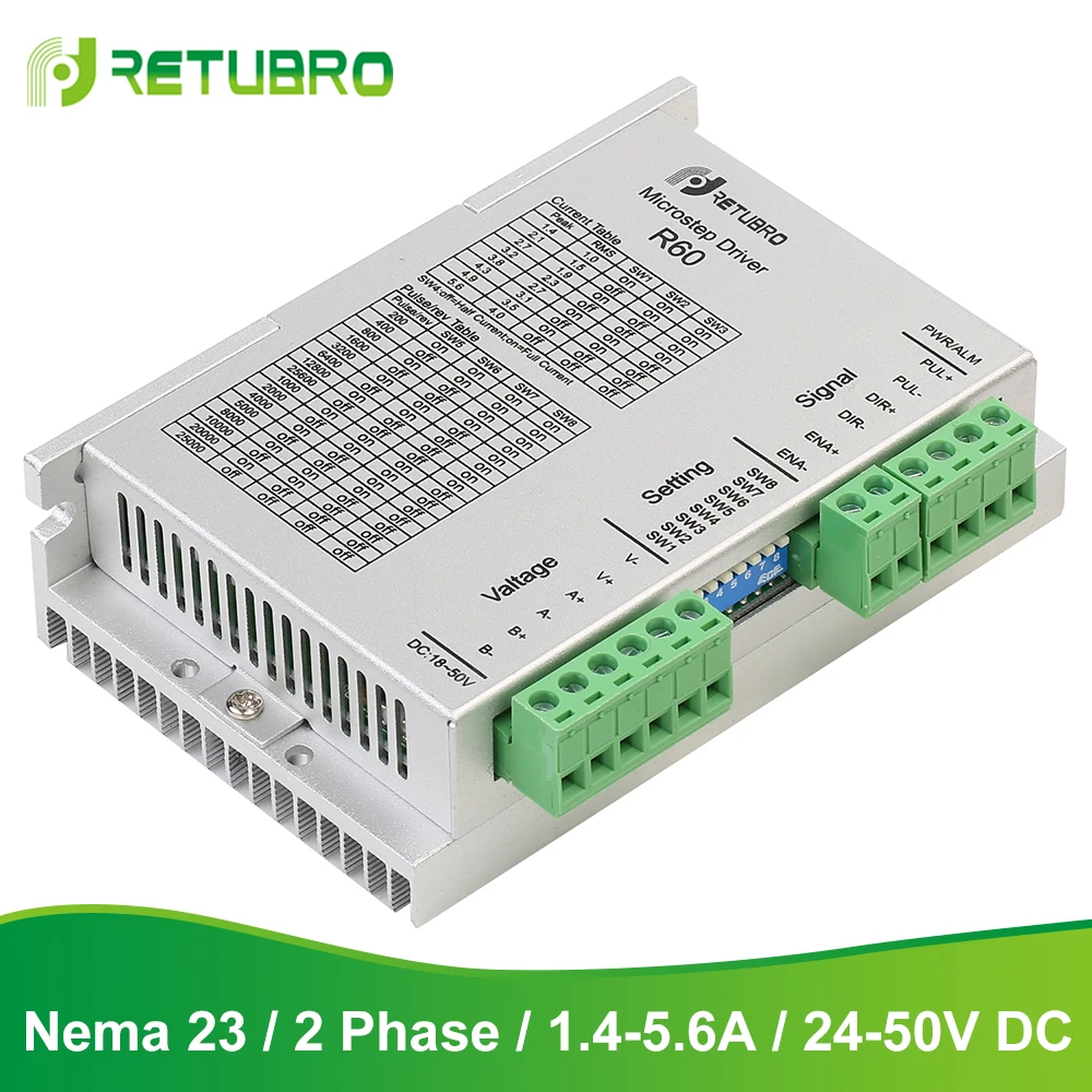 

Nema 23 Stepper Motor Driver R60 DC Supply 24-50V 5.6A with Nice after-service for CNC Machine