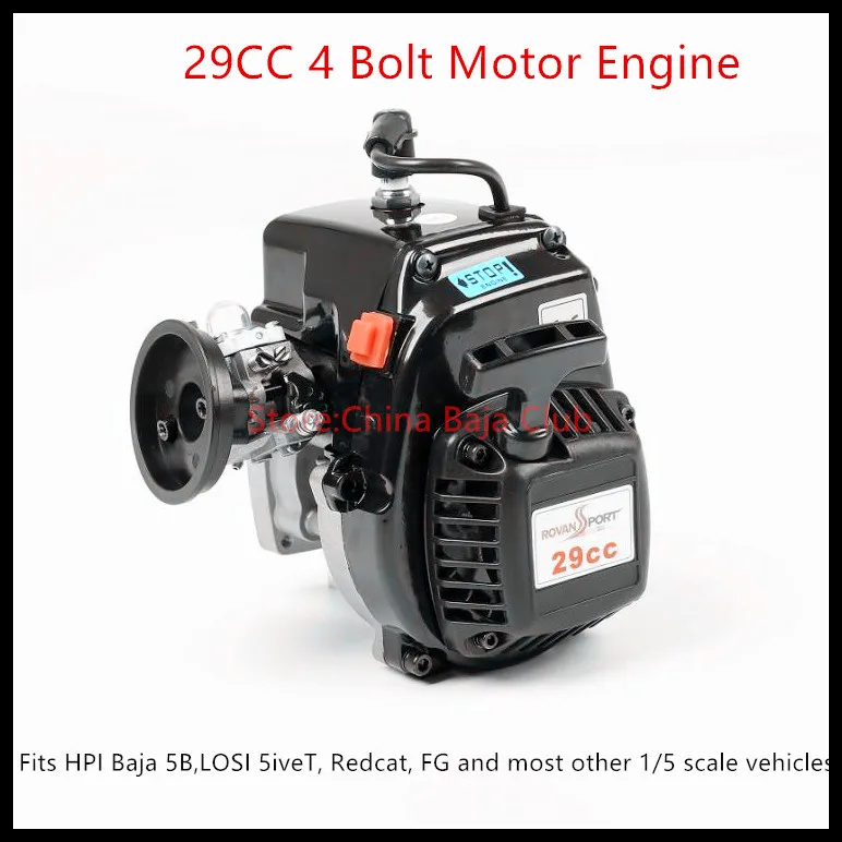 29cc 4 Bolt Motor Engine with Carburetor Spark plug Clutch Fits HPI Baja 5B LOSI 5iveT