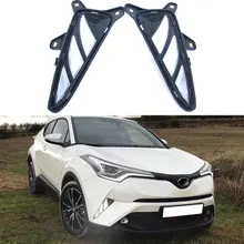 Принадлежности для шашлыков @ FUKA автомобиля DRL Дневные бег туман свет дневной лампы белый/желтый Toyota CHR 2017 2018 автомобиля внешние аксе