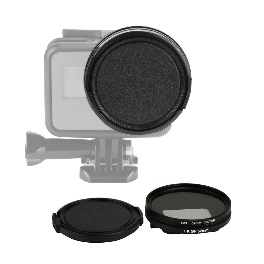52 мм Профессиональная фотография CPL(круговой поляризатор) фильтр с крышкой объектива и адаптером для GoPro Hero 7 6 5 корпус камеры
