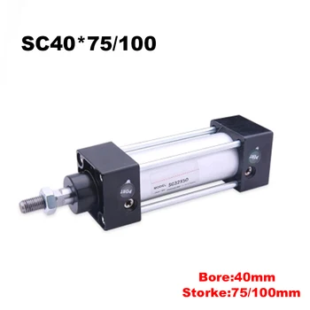 

SC40 Series Single Rod Double Acting Pneumatic Cylinder Bore 40mm Strock 75/100 Standard Air Cylinders SC40*75 SC40*100