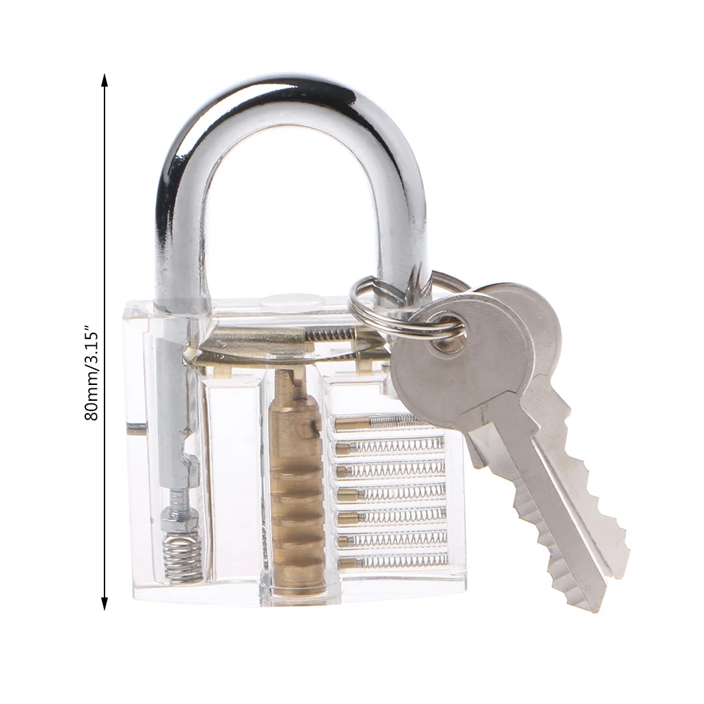 

80mm Transparent Cutaway Locks Inside View Practice Padlock Visible View Lock Training Skill Locks Keyed Padlock Locksmith Tool