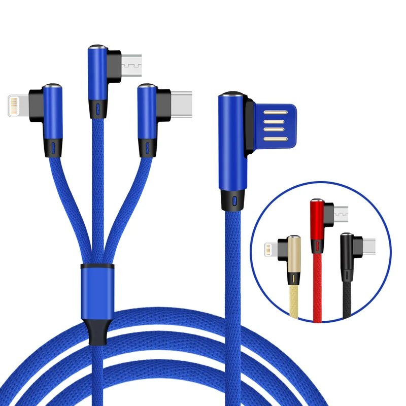

Reebeen Three In One Data Line For Android ios Type-c micro USB Mobile Phone Multi-function One Dragging Three Data Charge