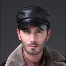 HL009 натуральная черная кожа ягненка бейсбольная спортивная шапка, кепка Золотая/серебряная цепь