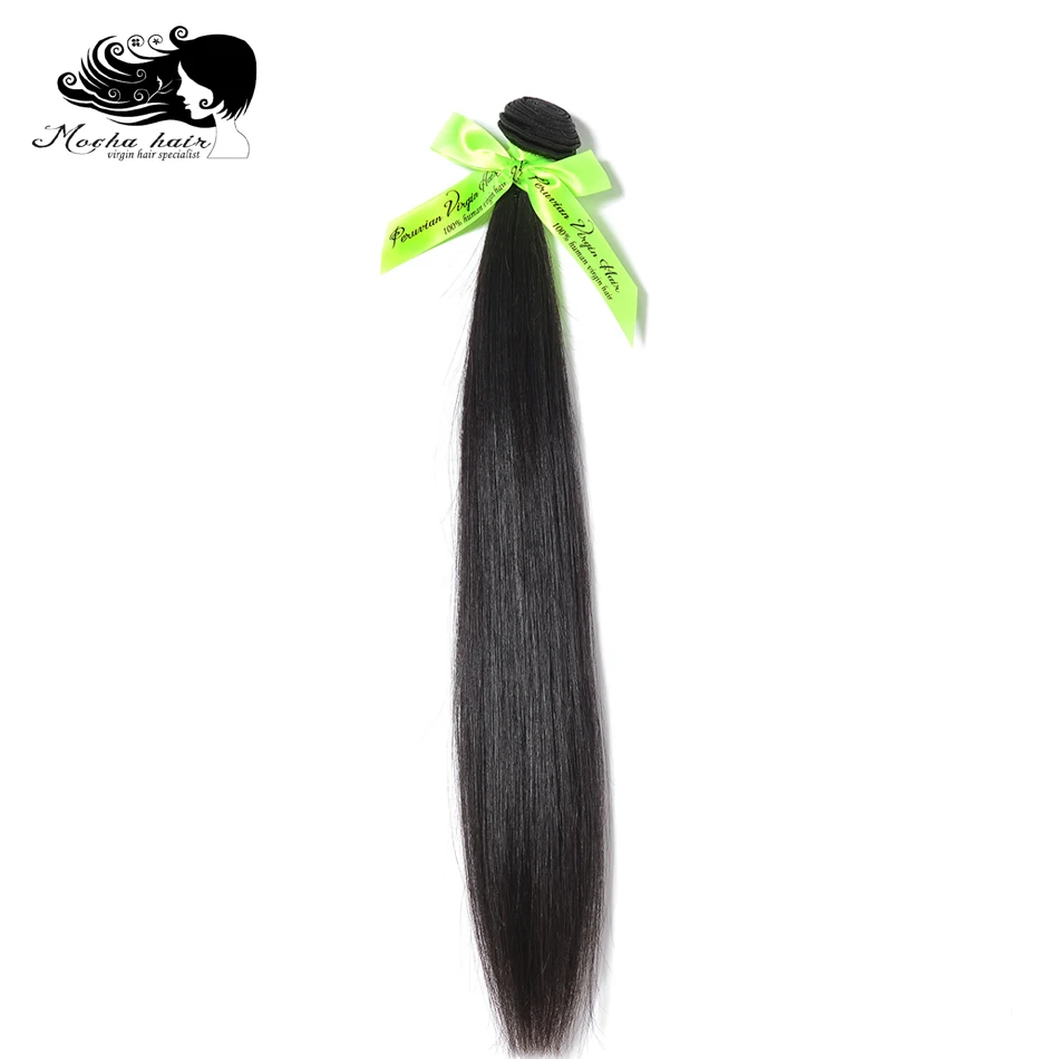 Mocha Hair перуанский девственница прямо наращивание волос 10 дюймов-28 дюймов природа Цвет 100% необработанные человеческие Синтетические волосы