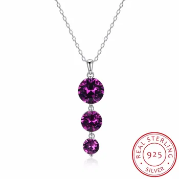 

Luxury Genuine Crystals From Swarovski Maxi Round Pendant Necklace 925 Sterling Silver For Women Party Wedding Accessories Gift
