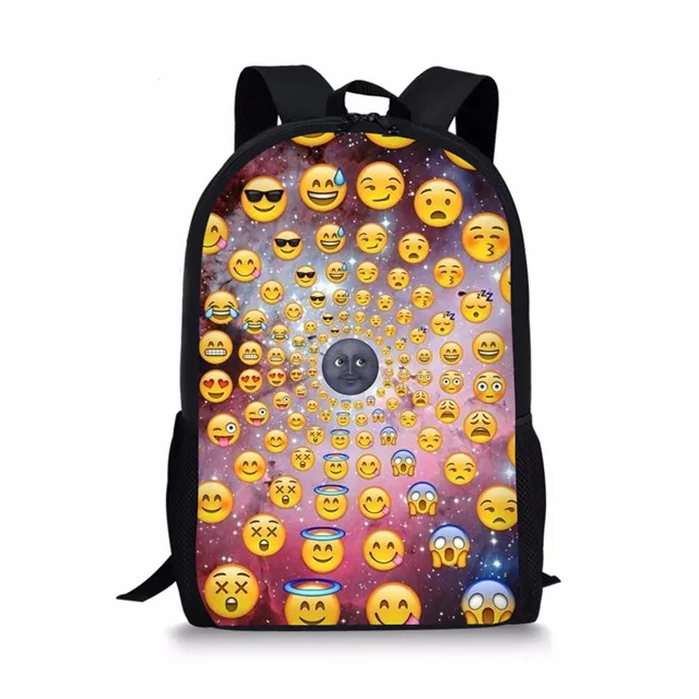 FORUDESIGNS School Backpack for Girls Funny Emoji Face Print Primary