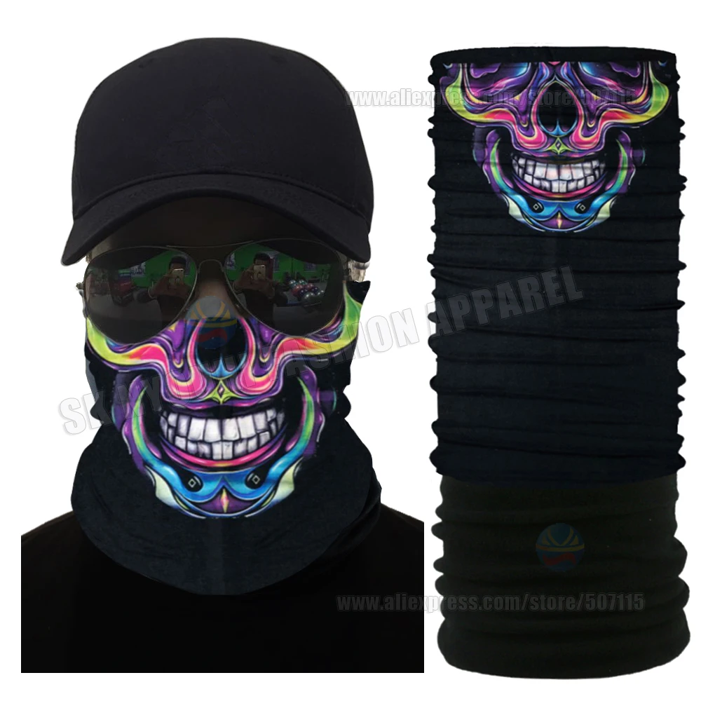 Осенне-зимняя многофункциональная маска для лица с черепом, уличная флисовая бандана, мотоциклетная трубчатая маска, многофункциональный головной убор Polartec