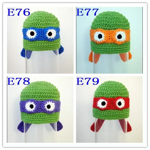 

Free shipping,Newborn Animal hat,children crochet Cartoon Teenage Turtles hat. baby hat Beanie Photo props 1000pcs