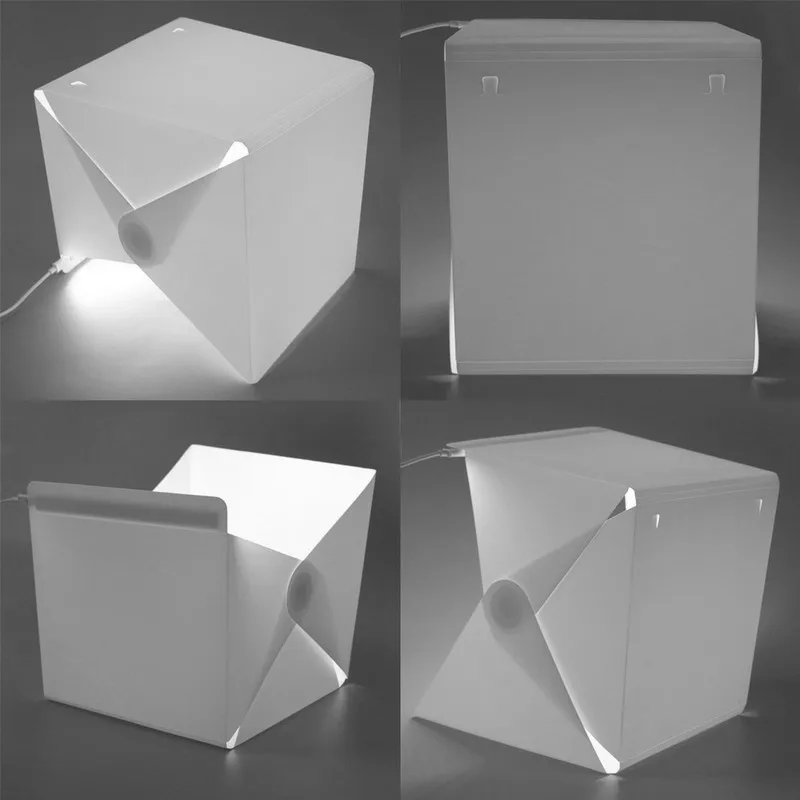 Portable Folding Lightbox Photography Studio Softbox LED Light Soft Box for iPhone Samsang HTC DSLR Camera Photo Background