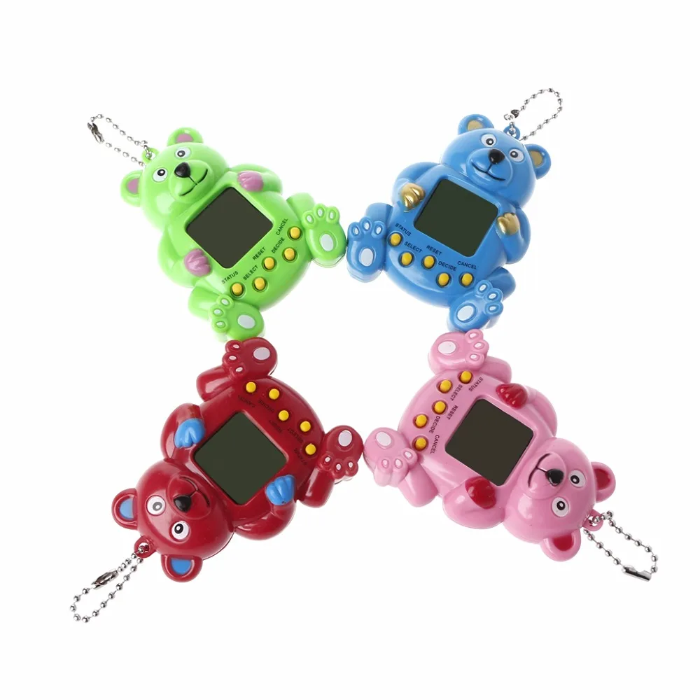 

LCD Virtual Digital Pet Handheld Electronic Game Machine With Keychain Bear Shape Randomly Color #20/12
