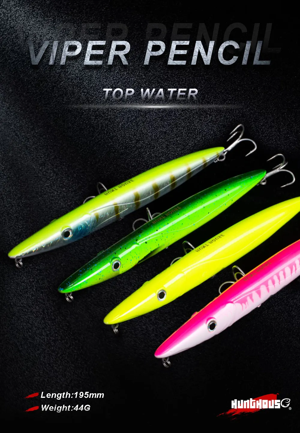 Hunthouse новая приманка stickbait topwater рыболовные карандашные приманки жесткая Приманка для окуня 195 мм 44 г для морского окуня