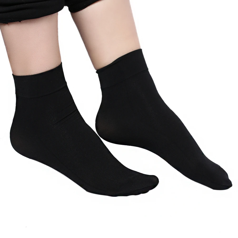 1 Pair Women Summer Sexy Ultrathin Transparent Silk Socks -5025