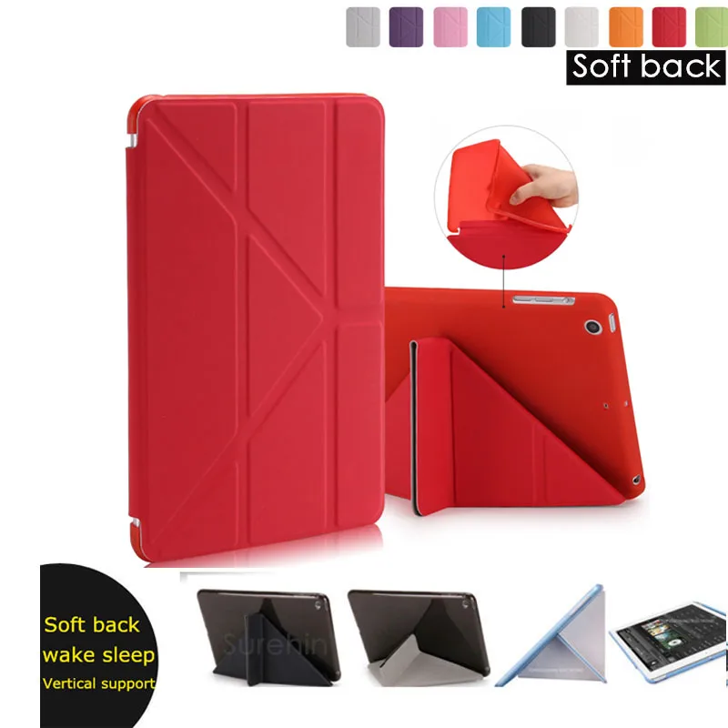 Nice tpu soft silicone back smart pu leather case for apple mini 2 3 1 cover stand flexible protective magnetic slim thin | Компьютеры и