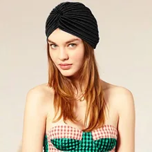 Мужская и Женская индийская растягивающаяся плиссированная шапка-Тюрбан Эластичная шапочка на голову Удобная чалма-Бандана