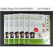 А4*200 шт) струйный темного термопереводного железа на бумаге для одежды термопереводная бумага для ткани HTW-300R
