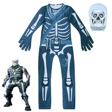 Boys Bodysuits Skull Skeleton Jumpsuit Halloween Costumes For Girls Kids 3D Printing Fortnite Cosplay Jumpsuits C078