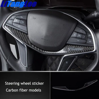 

Litanglee Titanium Black Stainless Steel Steering Wheel Decorate Sticker Interior Refit For Cadillac XT5 Car Styling