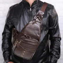 Кожаные Наплечные поясные сумки, мужские повседневные дорожные сумки, нагрудные сумки, мужские сумки через плечо, дизайнерские мужские нагрудные сумки с USB