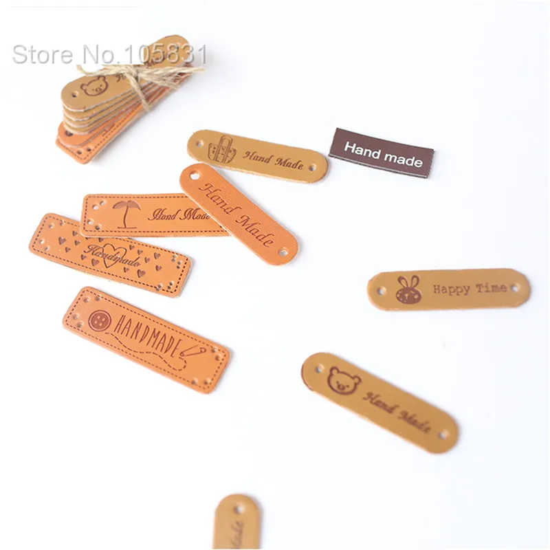 

25Pcs Custom Leather Labels Personalized Embossing Effect Embossed Logo Jeans Patch Leather Garment Label Tags For Clothing Bag