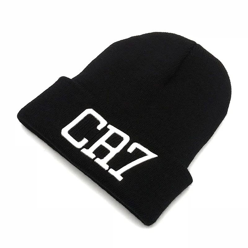 CR7 вязаные шапки, зимняя шапка s Skullies Bonnet Cristiano Ronaldo, Зимние головные уборы для мужчин и женщин, теплые шапки для спорта на открытом воздухе - Цвет: black 2