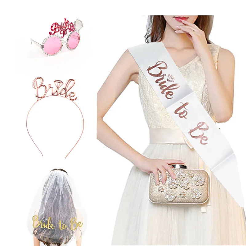 

Wedding Decoration Mariage Team Bride To Be Temporary Tattoo Sticker/Satin Sash Bridal Shower Hen Night Bachelorette Party Decor