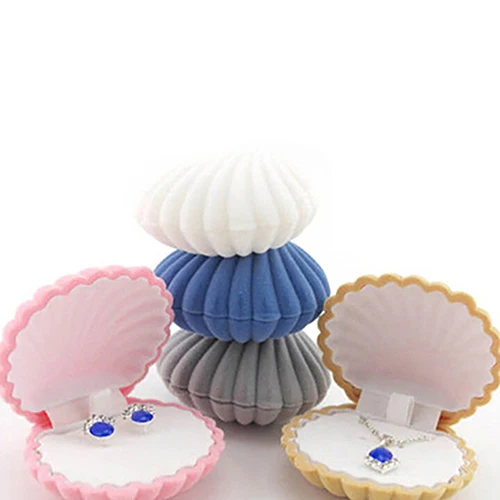 

Lovely Shell Shape Display Box Necklace Ring Earrings Jewelry Storage Case Gift Box