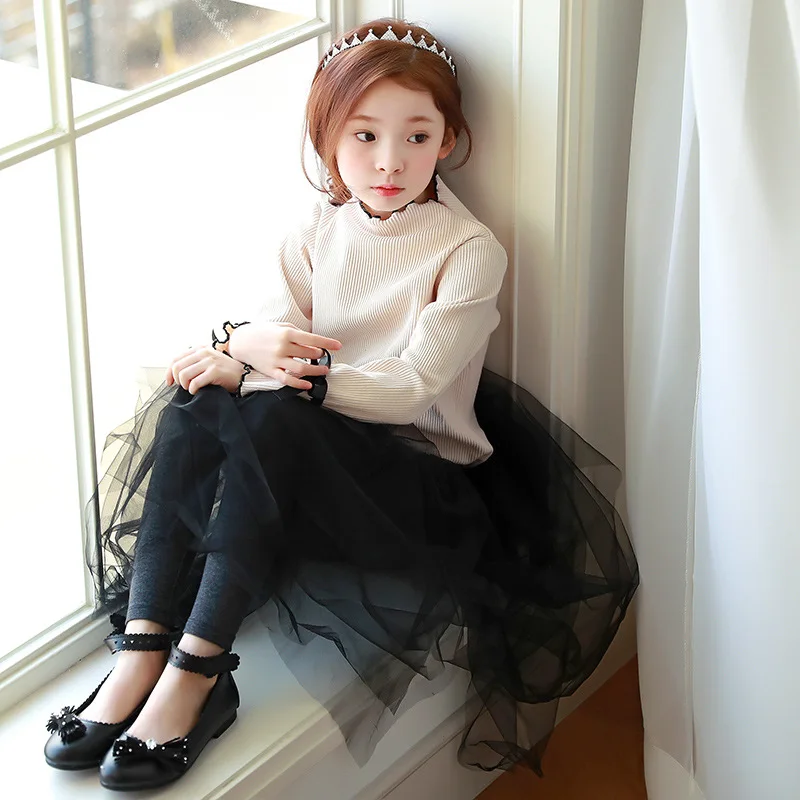 

Girls Princess Culottes Leggings Kids Girl's Cotton Long Sleeve T-shirt Tops+Culottes Baby Girls Clothing Sets for 3-15yrs CA149
