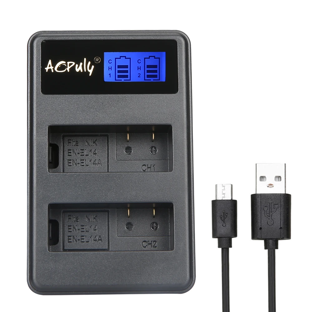 EN-EL14 ENEL14 EN EL14 LCD DUAL USB Charger for Nikon D5300 D5200 D5100 D3100 D3200 D3300 P7100 P7000 P7700 DSLR Camera