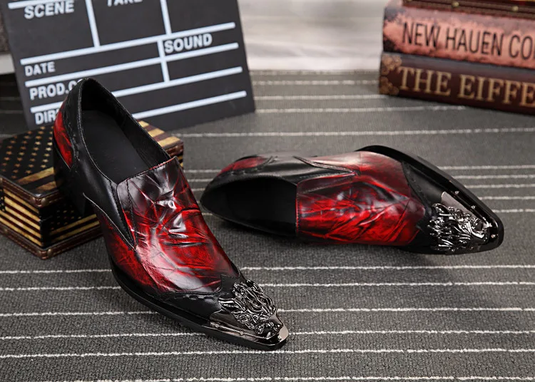 Zapatos Tendencia Los Hombres Carrera Señaló Diseño Alta Casual Mostrar Dedos Red De Boda Lujo Retro Talones Trabajo Rojo Pies Fiesta D qvztwTw