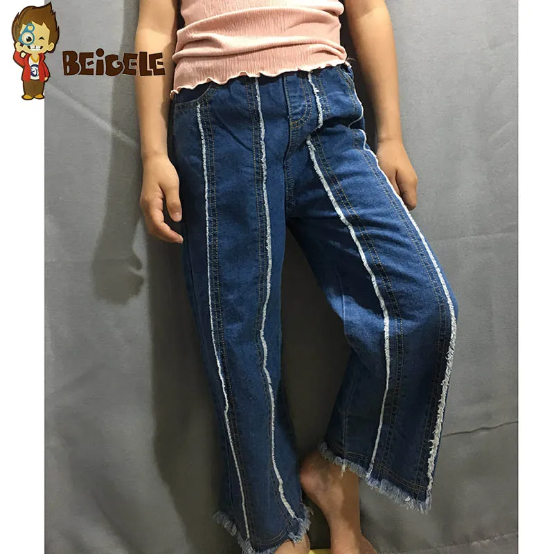 Beigele Fashion Kids Girls Clothes Little Girl Denim Pants Wide Leg Trousers 2018 Spring Summer