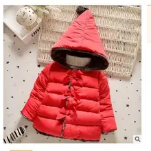 Куртка для малышей Зимняя куртка для Обувь для девочек с капюшоном хлопковые пальто теплая детская верхняя одежда детская одежда младенческой Костюмы