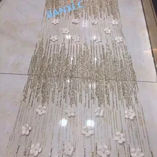 Горячая 3d цветок африканский тюль кружевная ткань CiCi-1116107 для вечернего платья Тюль кружевная ткань с клееным блеском