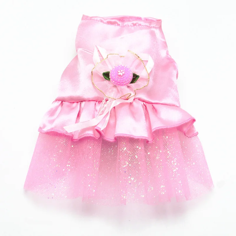 Одежда для маленьких питомцев; кружевное платье принцессы; свадебные платья; XS-S; Летнее мини-платье; цвет розовый, фиолетовый; Одежда для собак; Cachorro MascotasSmall