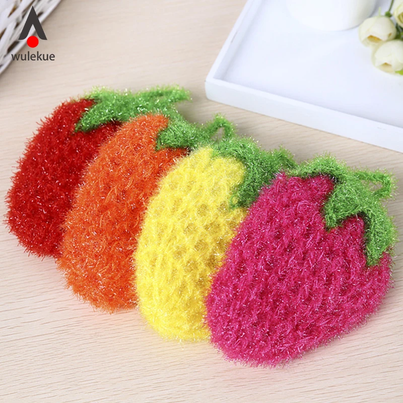 

Cleaning Cloth Tableware Strawberry Shape Washing Dishes Towel Cloth Dishcloth Clean Bowl Stove Cleaner Kitchen Tools