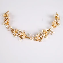TUANMING 2016 Summer Newest Fashion Golden Hair Jewelry Wedding Bridal Accessories Tiara Hair Pins Tiaras Headbands