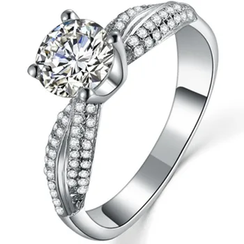 

Moissanite Ring Positive 2CT Engagement Super Luxury Quality Ring Sterling Silver Jewelry Moissanite Ring for Women Micro Paved