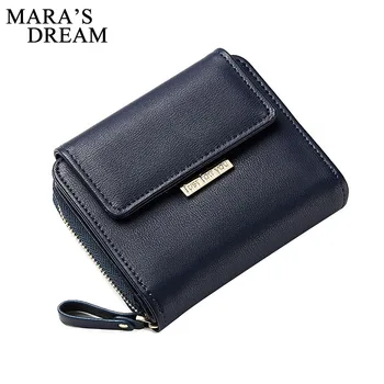 

Mara' Dream Fashion Zipper Short Women Wallets PU Coin Purse For Girls Small Leather Wallet Female Credit Card Pocket Wallets