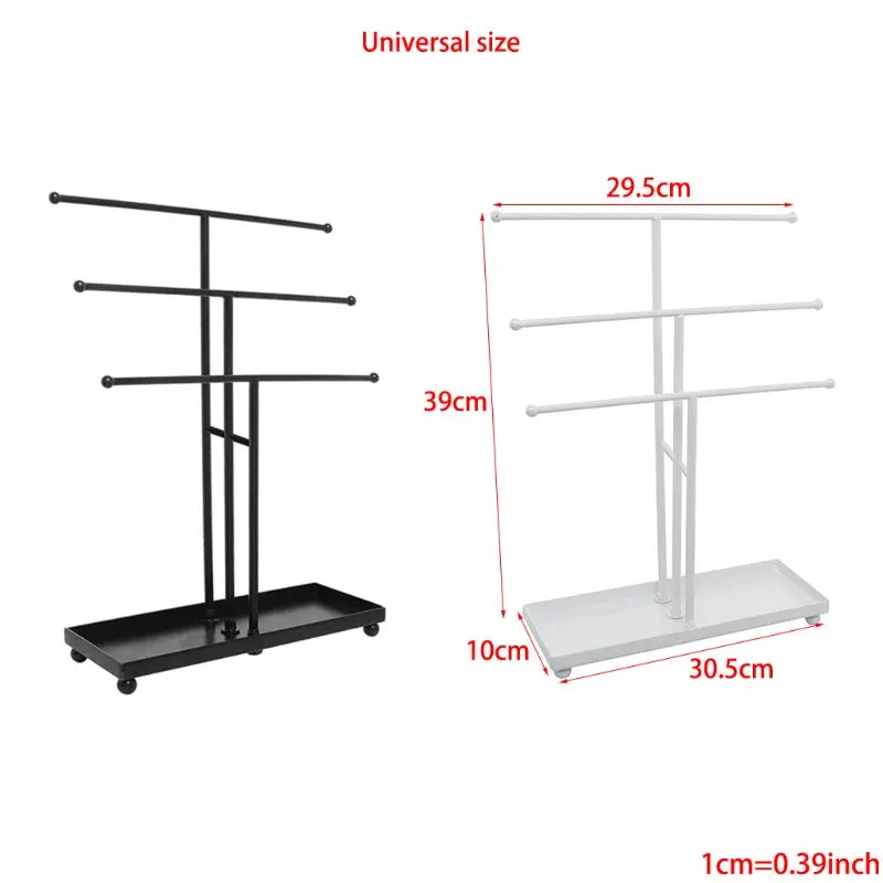 Металлический 3 ярусный Настольный браслет ожерелье ювелирные изделия ожерелье Органайзер Дисплей дерево ювелирные изделия держатель ювелирные изделия Органайзер