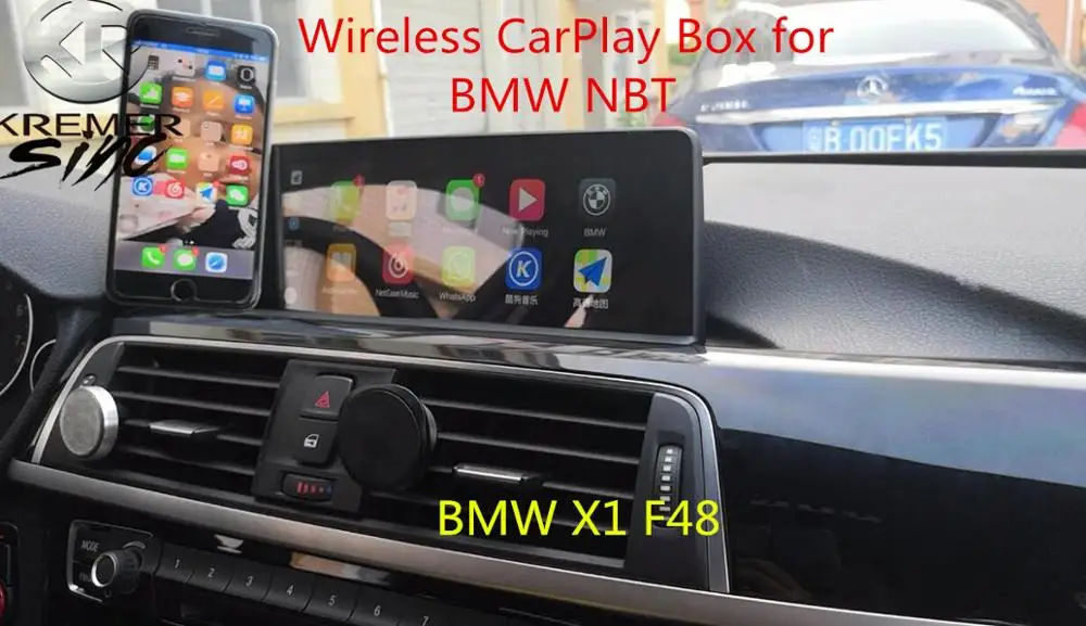 Послепродажный беспроводной CarPlay коробка для BMW NBT системы BMW X1 F48 Поддержка камеры заднего вида Android авто