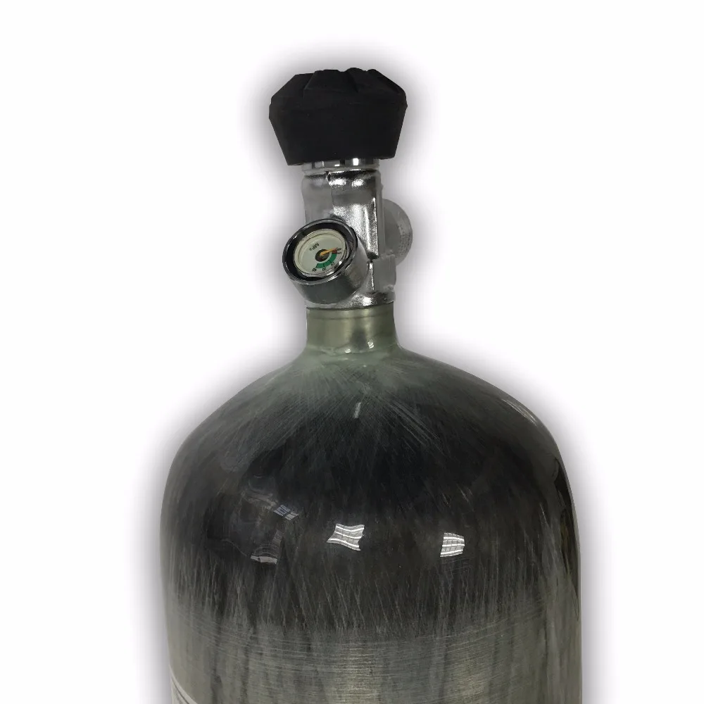 AC10931 High quality  9L CE 4500psi HPscuba tank carbon fiber pcp air gun inflate tank gas cylinder with air valve ACECARE