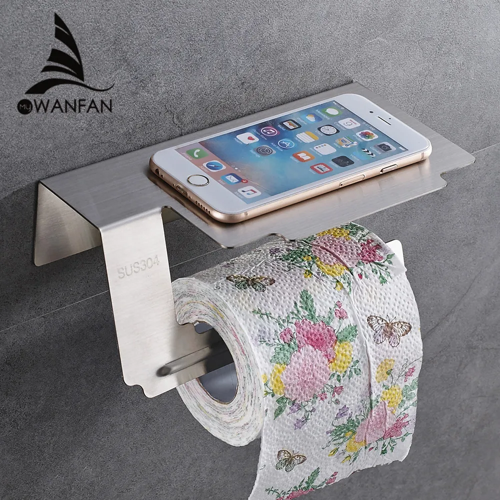 Kaufen Papier Halter Edelstahl Chrom Wc Rolle Halter Telefon Stand Wand Bad Zubehör Ohne Abdeckung WC Rack WF 18063