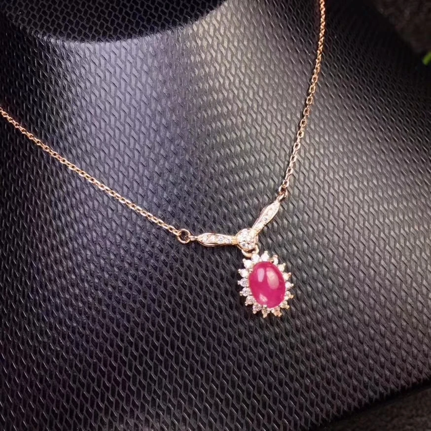 Naturel rouge rubis gemme élégant aimable rond Diana collier naturel pierre gemme pendentif collier