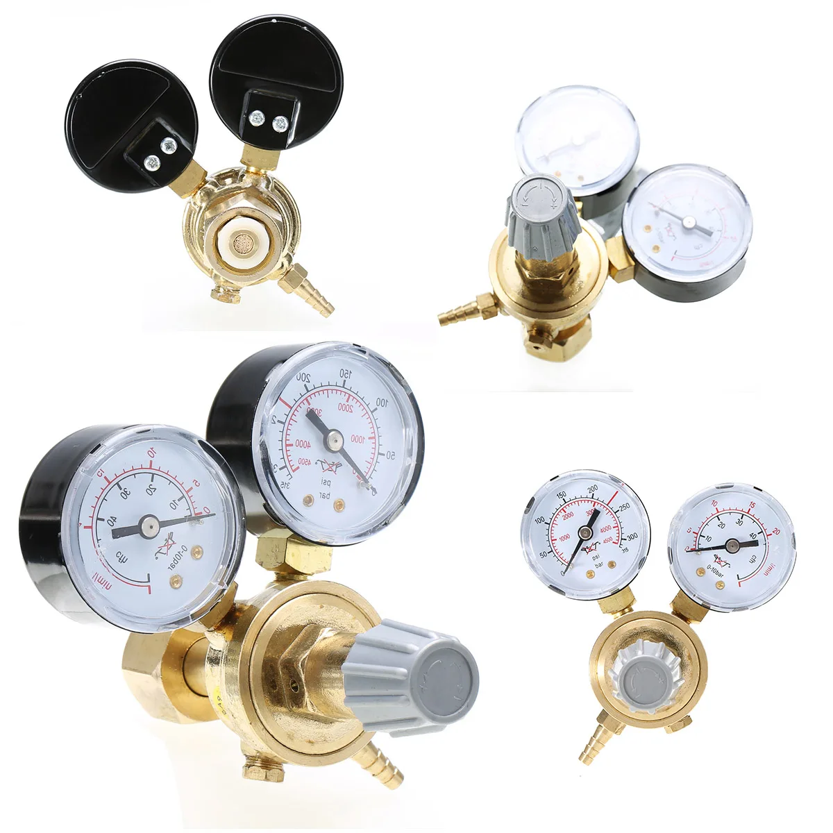 Newest Argon CO2 Gauges Pressure Reducer Mig Flow Meter Control Valve Welding Regulator Dual Gauge Measuring Instrument