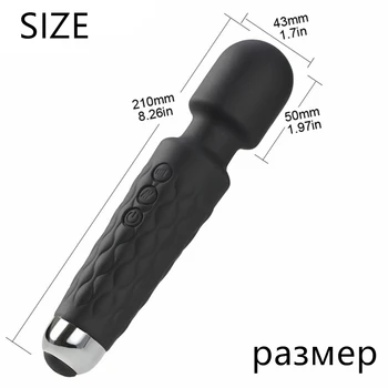 20 Modes Powerful AV Vibrators Rechargeable Magic Wand Massager Clit Massage Female Masturbation Silent Adult Sex Toys for Women 5